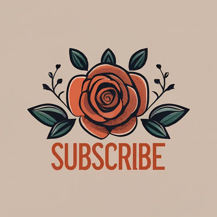 Orange Rose with Subscribe Text