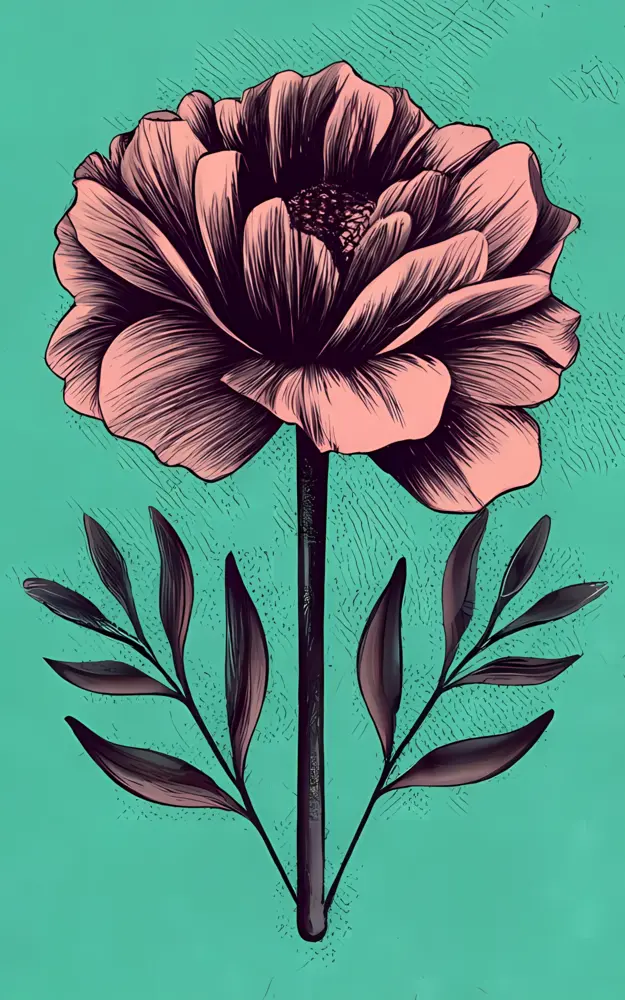 Pink Flower with Green Background