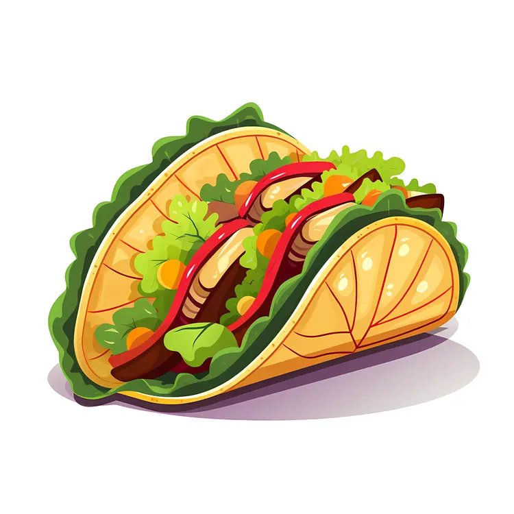 Colorful Taco with Fresh Vegetables