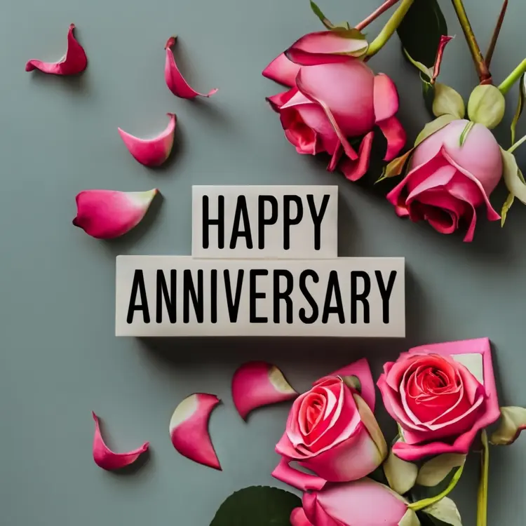 Happy Anniversary with Pink Roses