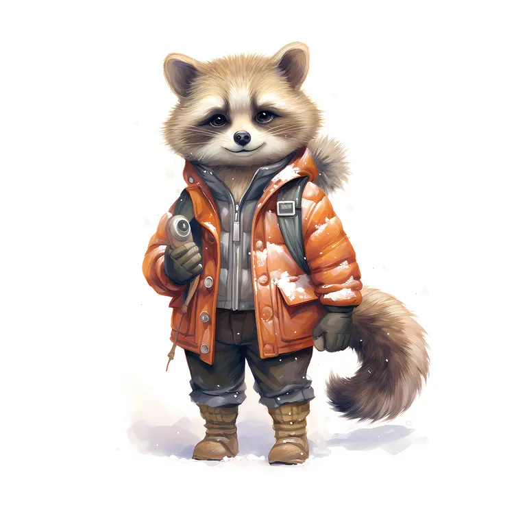 Cute Raccoon with Camera