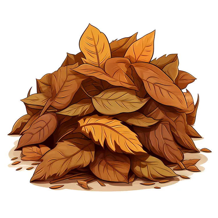 Pile of Autumn Leaves in Brown Tones