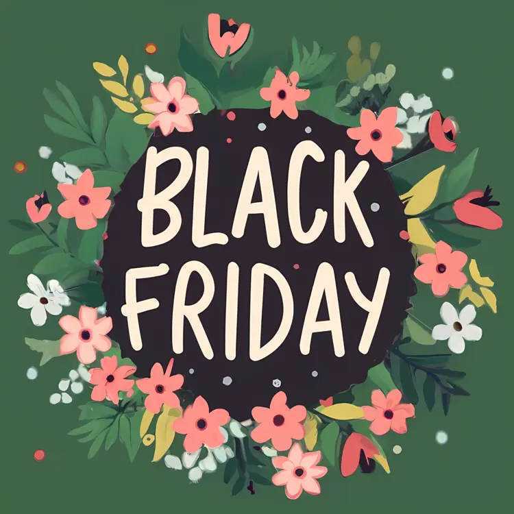 Black Friday Floral Wreath Banner