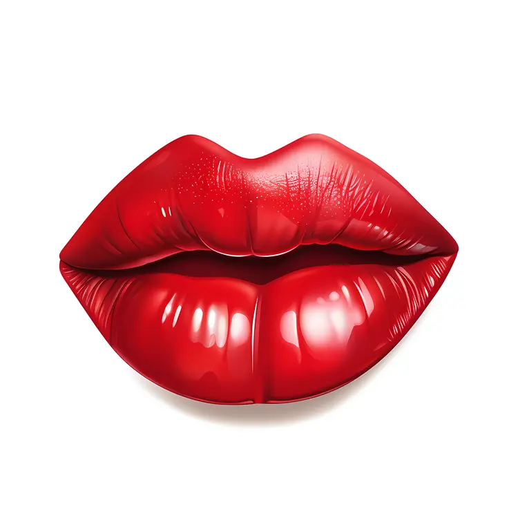 Glossy Red Lips Illustration