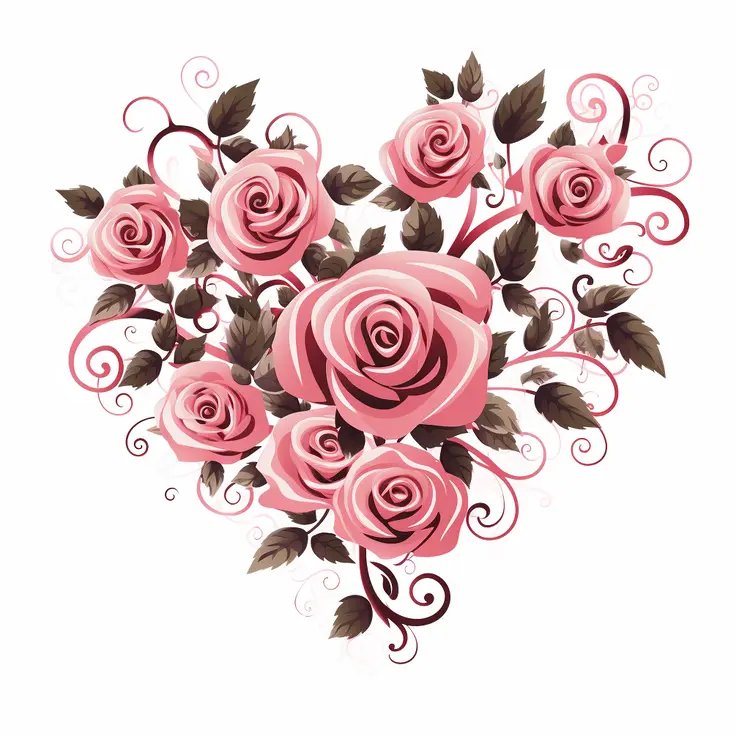 Heart-shaped Floral Arrangement with Pink Roses