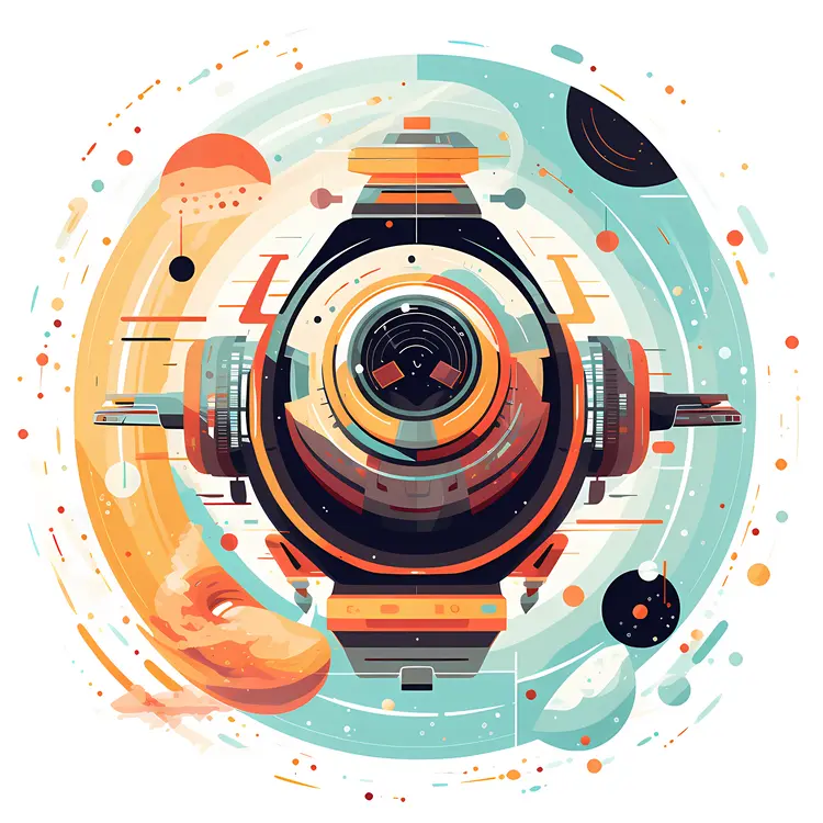 Futuristic Spaceship in a Sci-Fi Illustration