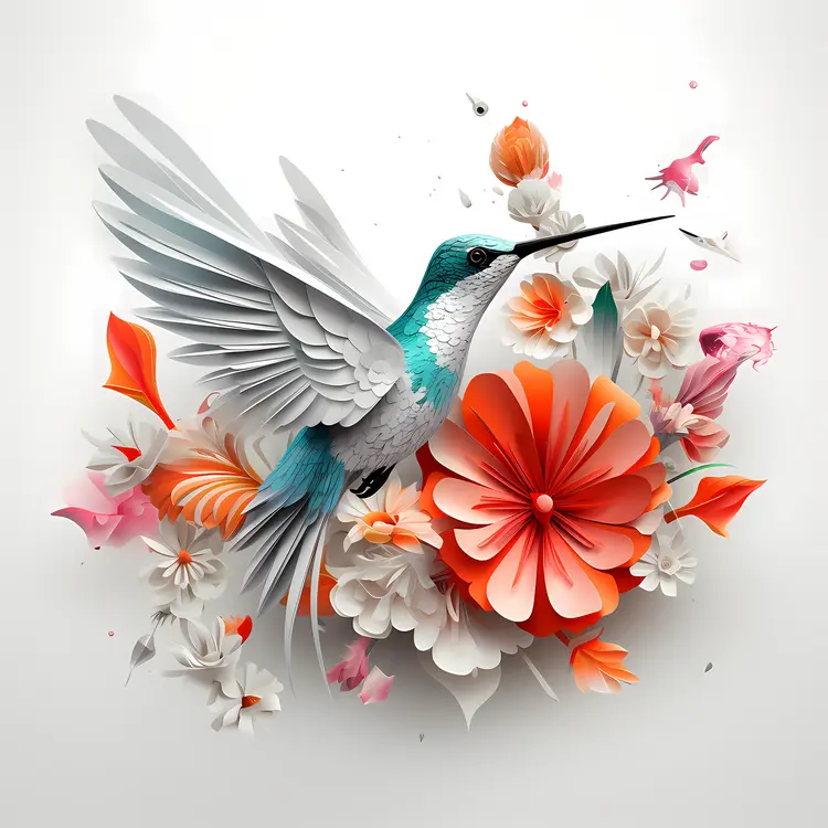 Hummingbird and Floral Arrangement