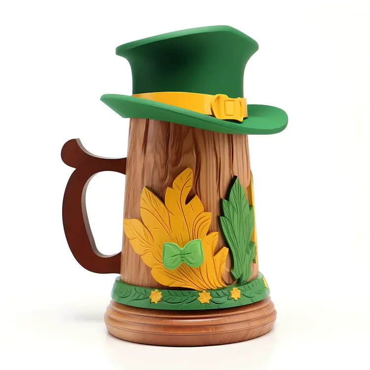 Decorative Green Hat and Beer Mug for St. Patrick's Day