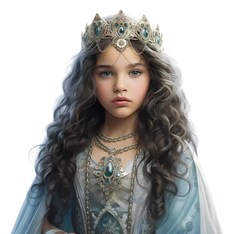 Blue Princess Portrait in Elegant Attire