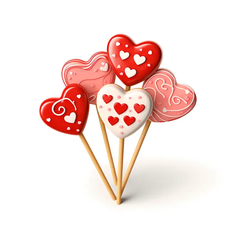 Heart-Shaped Cookies on Sticks