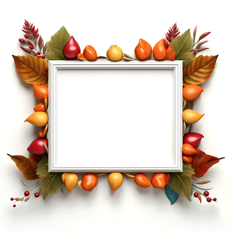 Autumn Leaves and Berries Frame