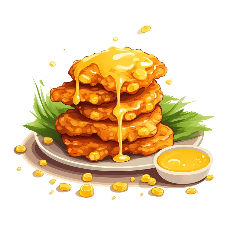 Delicious Fried Chicken with Honey Drizzle