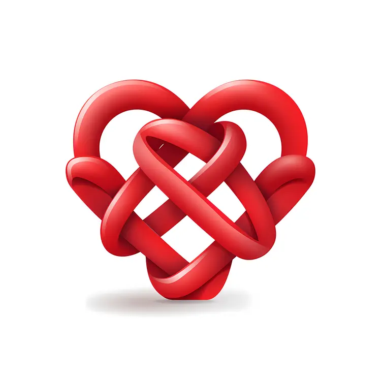 Red Elegant Knotted Heart
