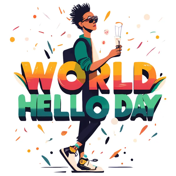 Person Celebrating World Hello Day