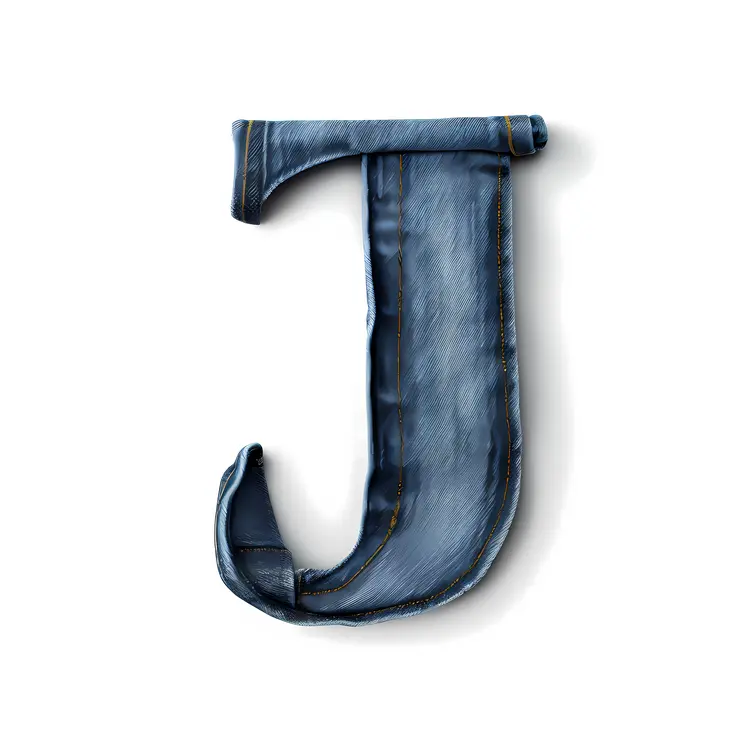 Denim Letter J with Jeans Texture