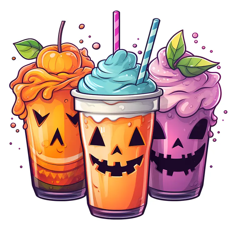 Trio of Halloween Themed Milkshakes