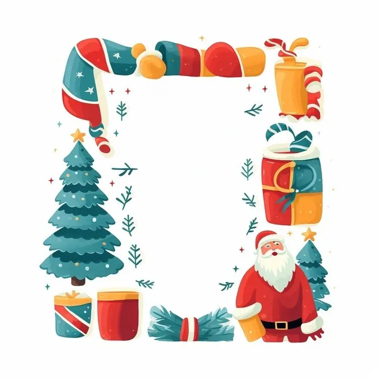Santa Claus with Christmas Decorations