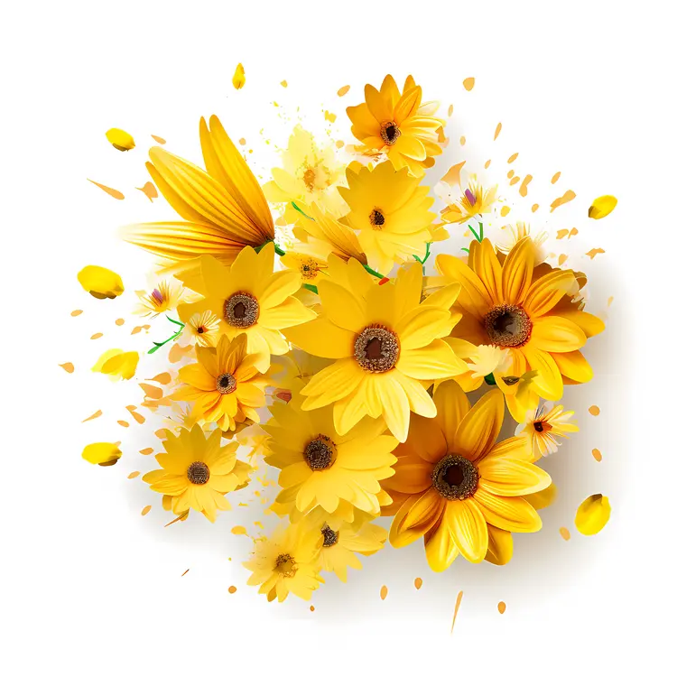 Yellow Flowers with Petals