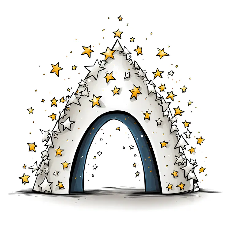 White Star Arch with Yellow Stars