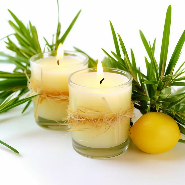Beautiful Candles with Greenery for Festive Decoration