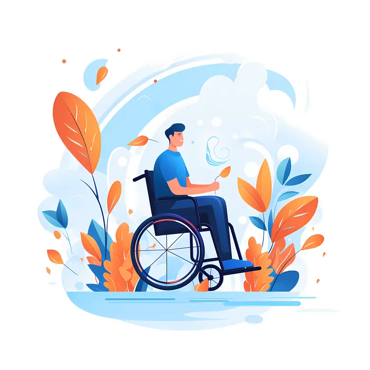 Man in Wheelchair Enjoying Nature