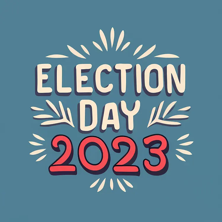 Election Day 2023 with Decorative Leaves