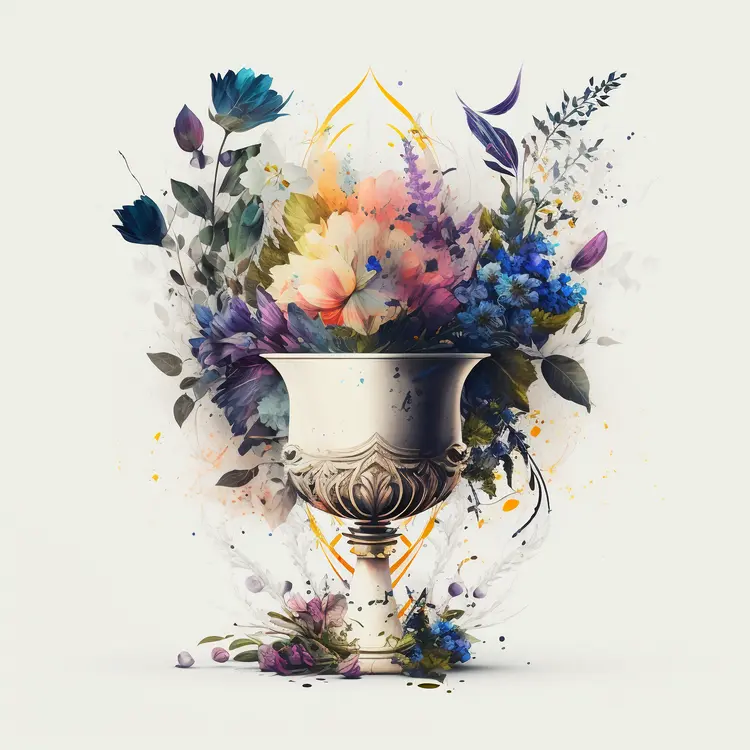 Elegant Vase with Colorful Floral Arrangement