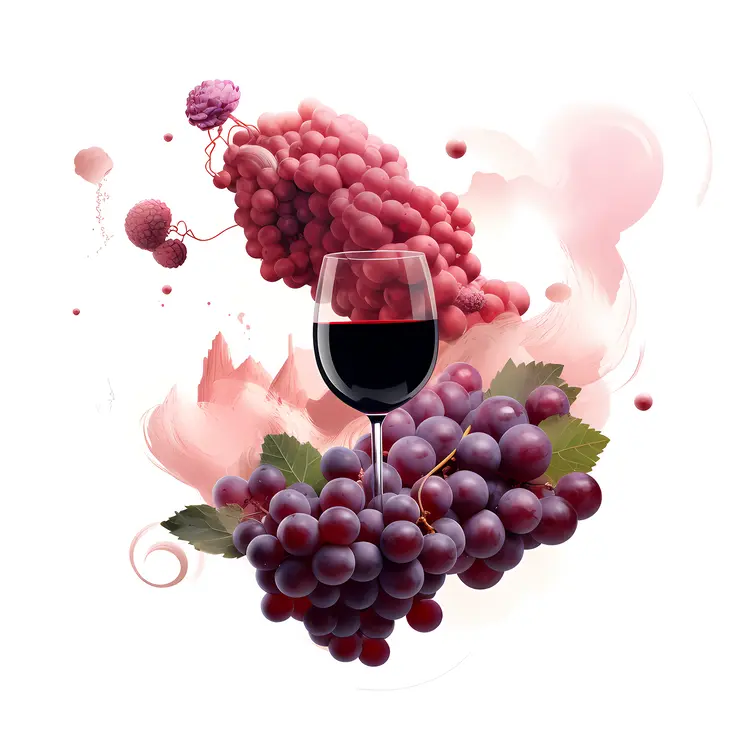 Scenic Vineyard with Wine and Grapes