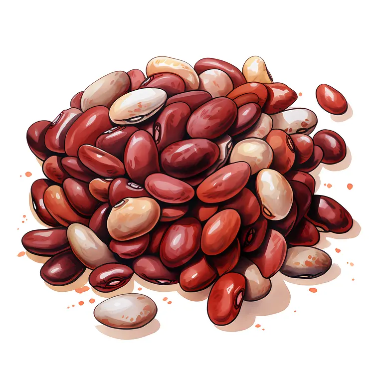 Red and White Beans Pile