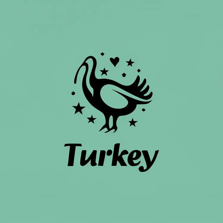 Turkey with Stars and Hearts