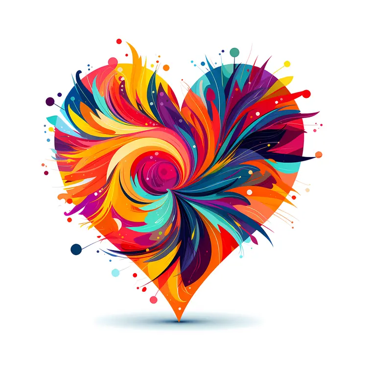 Colorful Abstract Heart for Valentine's Day