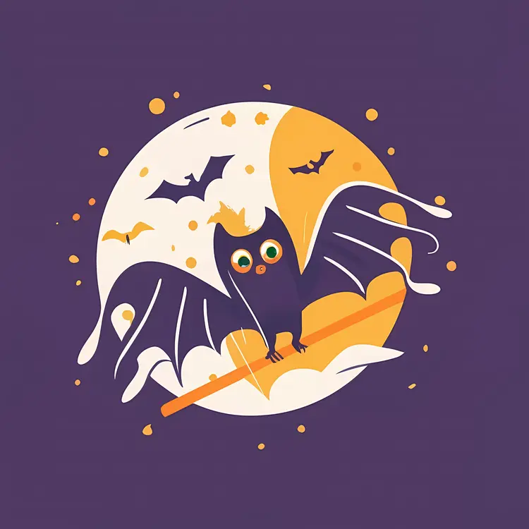 Halloween Bat and Moon Icon