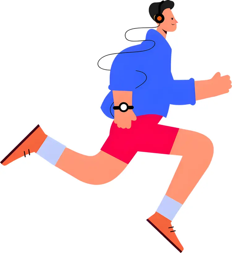 Man Running with Headphones