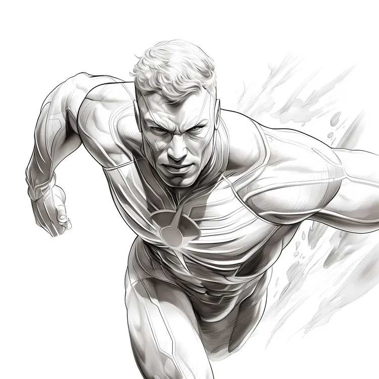 Muscular Superhero in Action