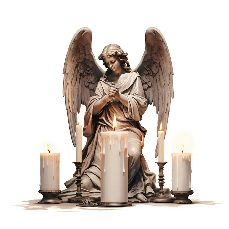 Praying Angel with Candles