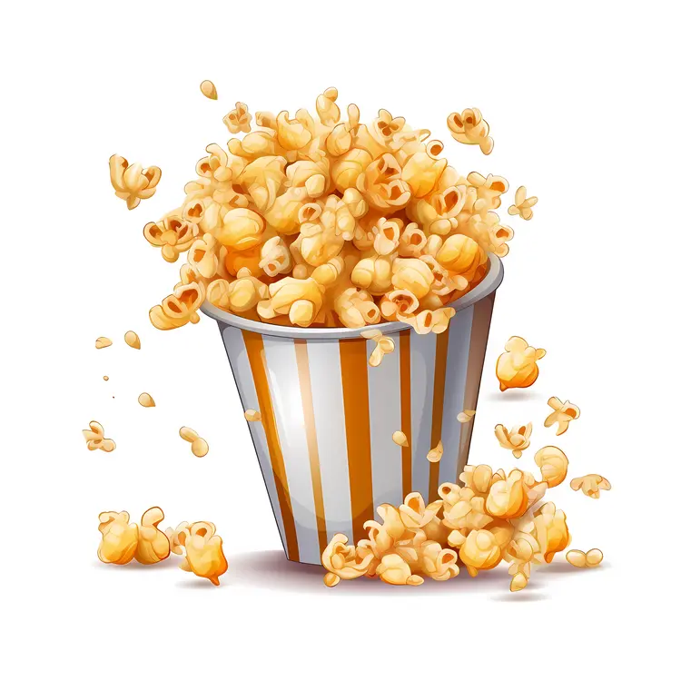 Delicious Popcorn in a Striped Bucket
