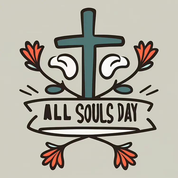 Cross and Flowers for All Souls Day