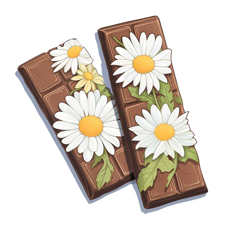 Chocolate Bar with Daisies