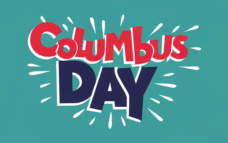 Columbus Day Red and Blue Design