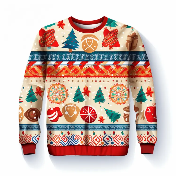 Festive Christmas Sweater with Holiday Designs