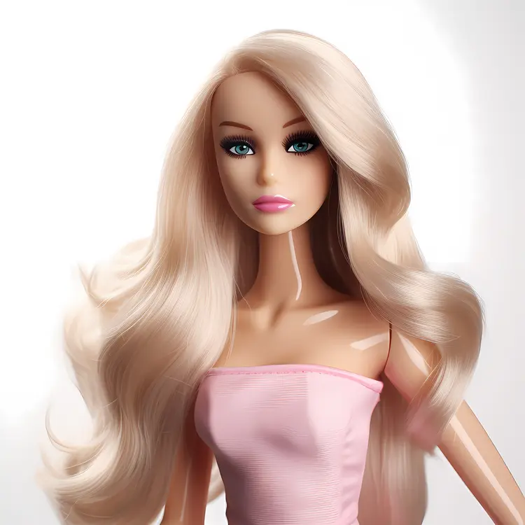 Beautiful Blonde Doll in Pink Dress