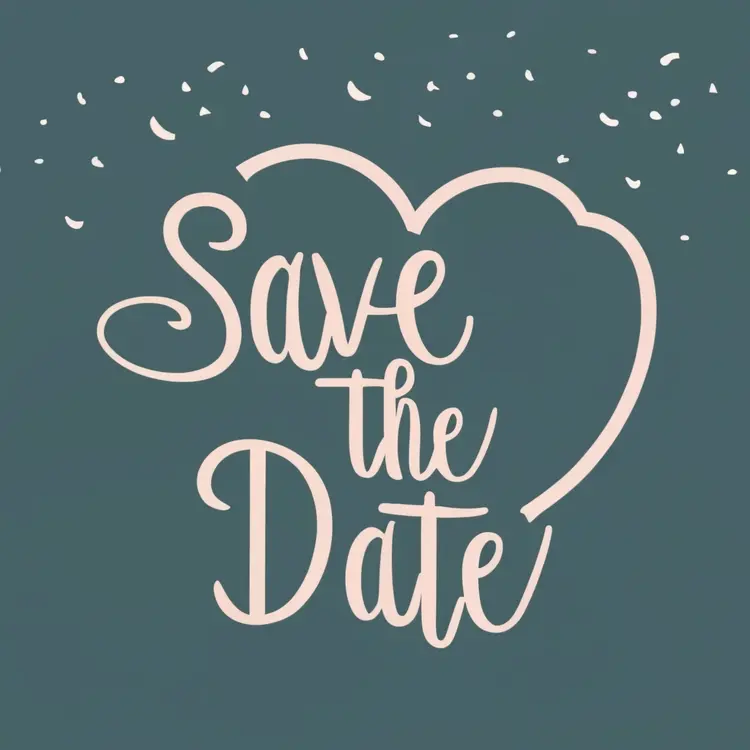 Minimalist Save the Date with Heart Outline