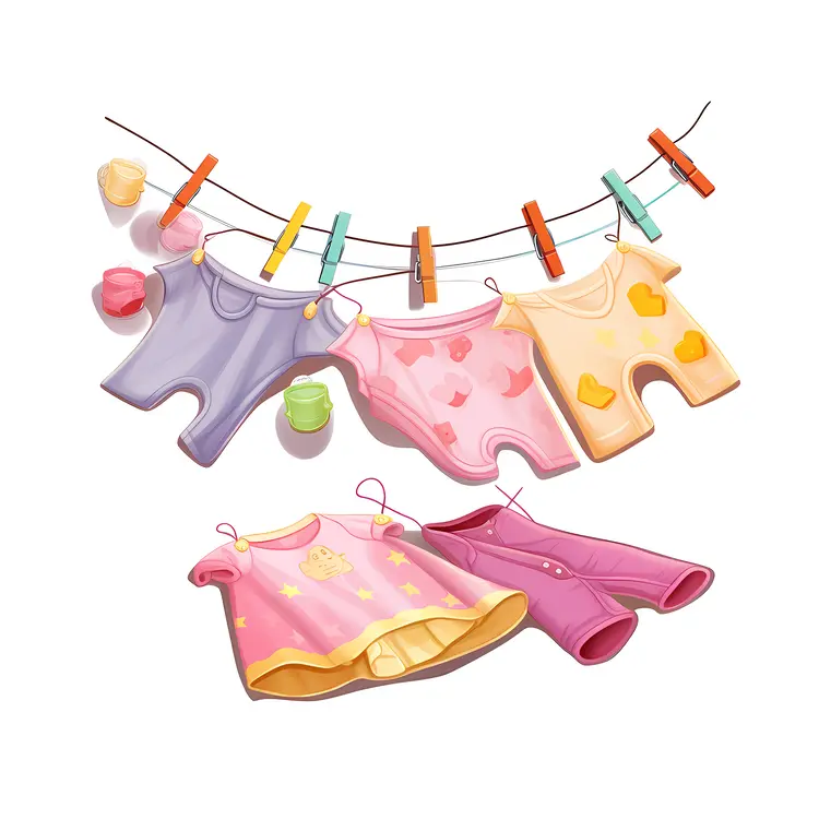 Colorful background of children's clothing and accessories for rainy days