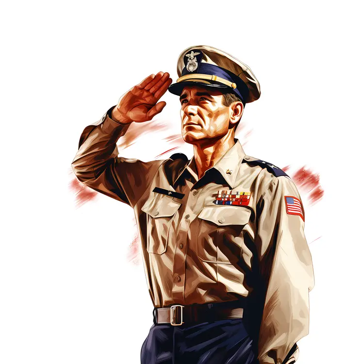 Saluting Soldier in Uniform
