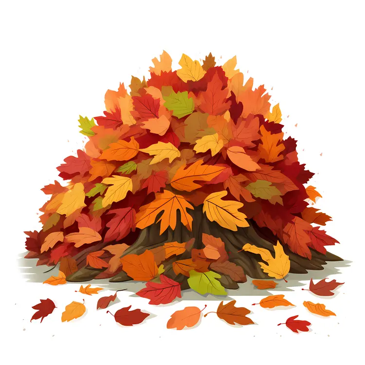 Pile of Bright Autumn Leaves