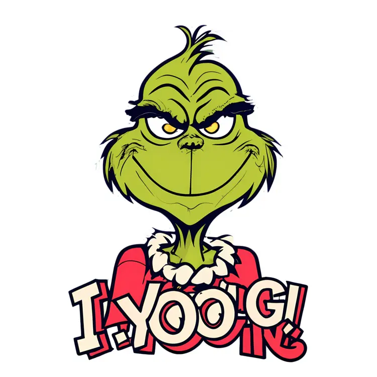 Grinch Cartoon Character with I-Yo-O-G Text