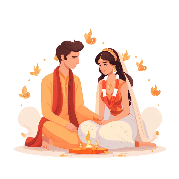 Traditional Wedding Couple in Beautiful Attire