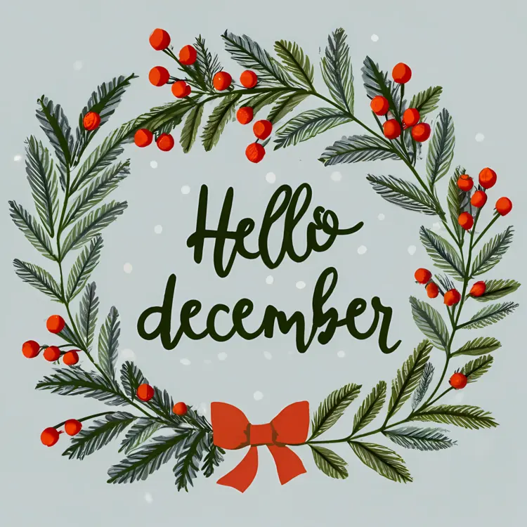 Hello December Holiday Wreath