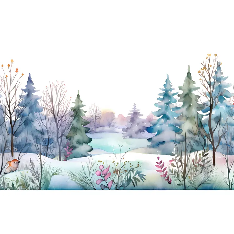 Winter Forest with Snow