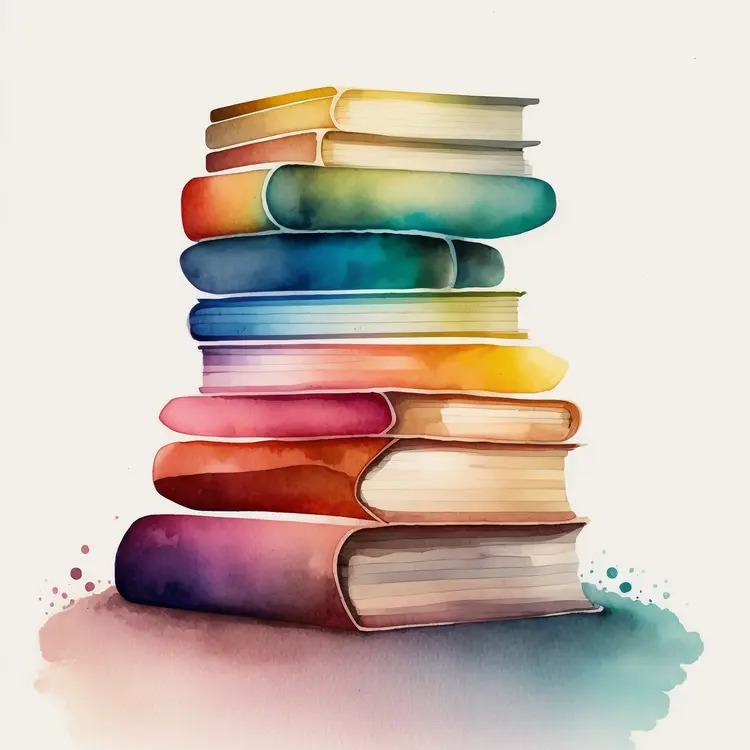 Colorful Stack of Books for World Book Day